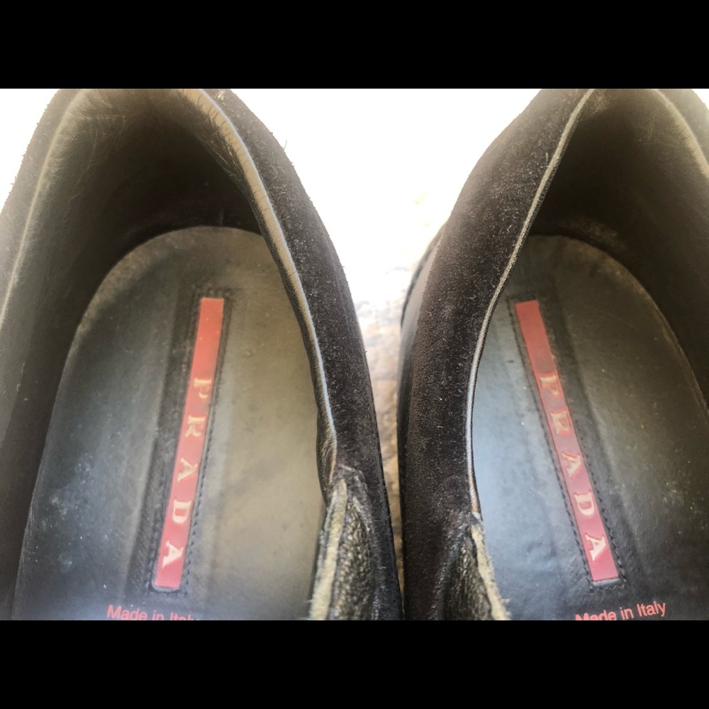Black leather/suede Prada sneakers - Picture 3 of 8